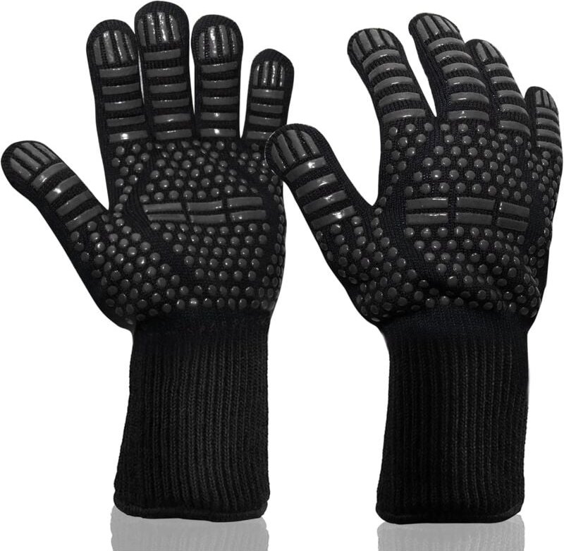 Thumbnail - Ofenhandschuhe, schnittfeste Grillhandschuhe, rutschfeste Silikon-Grillhandschuhe, Sicherheits-Küchenhandschuhe für Herr...