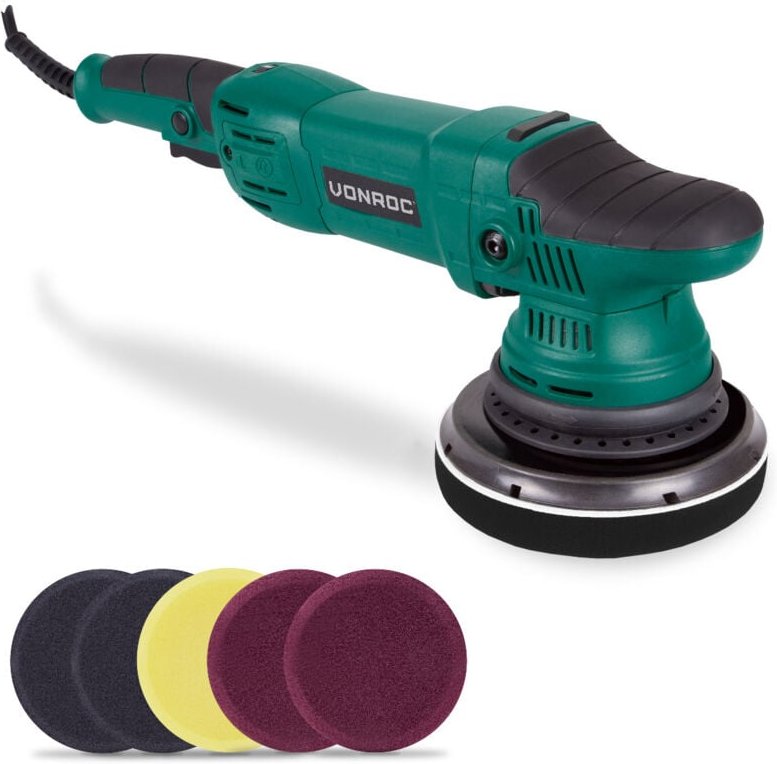 Exzentrische Poliermaschine Set / Dual Action / Poliermaschinen-Set – Konstant-Elektronik – Soft Start – 150 mm – 1050 W...