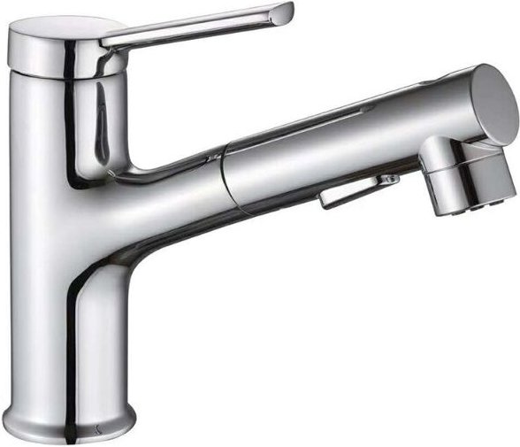 Küchenarmatur mit Ausziehbrause, Spültischarmatur mit Strahl, Küchenmischbatterie mit 120° schwenkbarer Brause aus Messi...