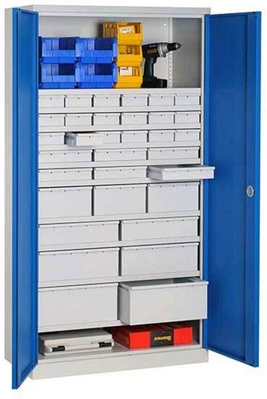 Werkstattschränke - 33 Schubladen und 10 Regalböden - RAL 7016 - W030090024-GCGA