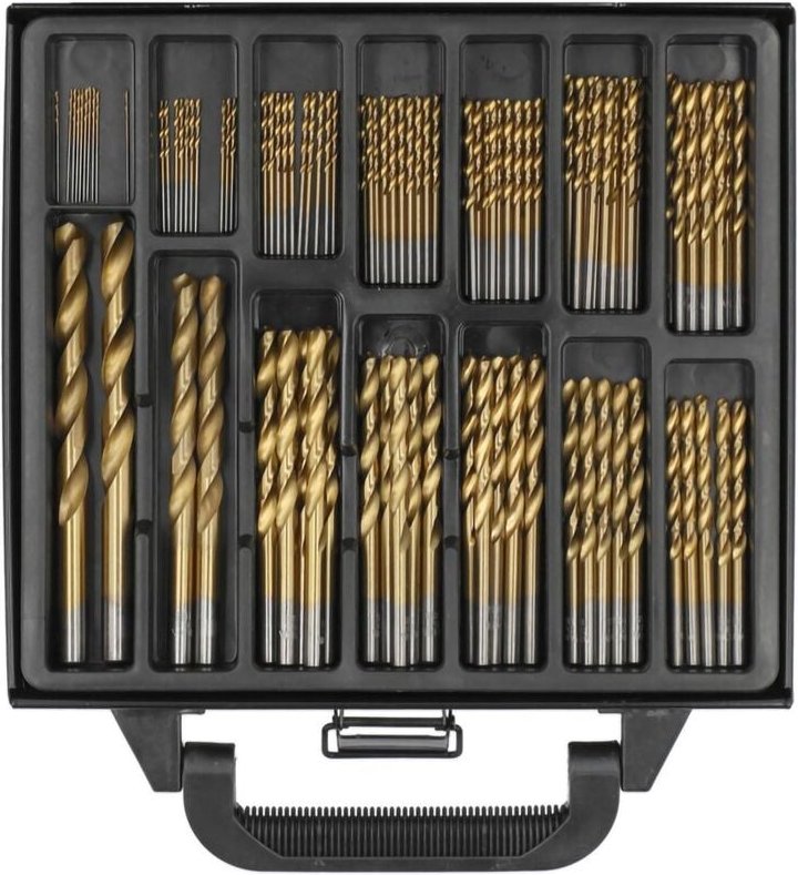 Hss Spiral-Bohrer Satz Metallbohrer Bohrersatz Bitset Titan Tin Bohrerkoffer 99 tlg ⌀ 1-10mm