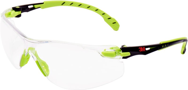 3M - Solus S1201SGAF Schutzbrille mit Antibeschlag-Schutz Grün, Schwarz en 166 din 166