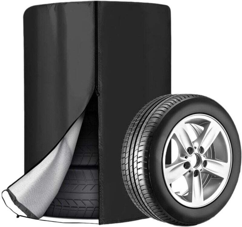Autoreifenabdeckung (73 x 110 cm), wasserdicht und staubdicht, Saisonale Abdeckung für 4 Reifen, 210D Oxford-Abdeckung S...