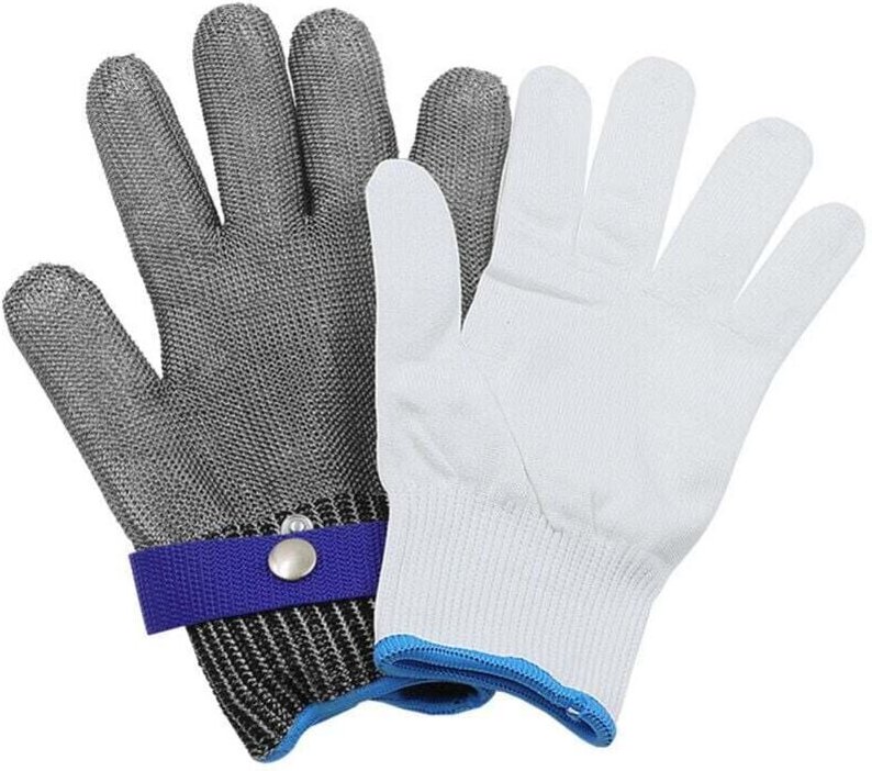Thumbnail - Schnittfeste Küchenhandschuhe, Schutzstufe 5, schnittfeste Handschuhe, Kettenhemdhandschuhe, Metzgerhandschuhe, Austernh...