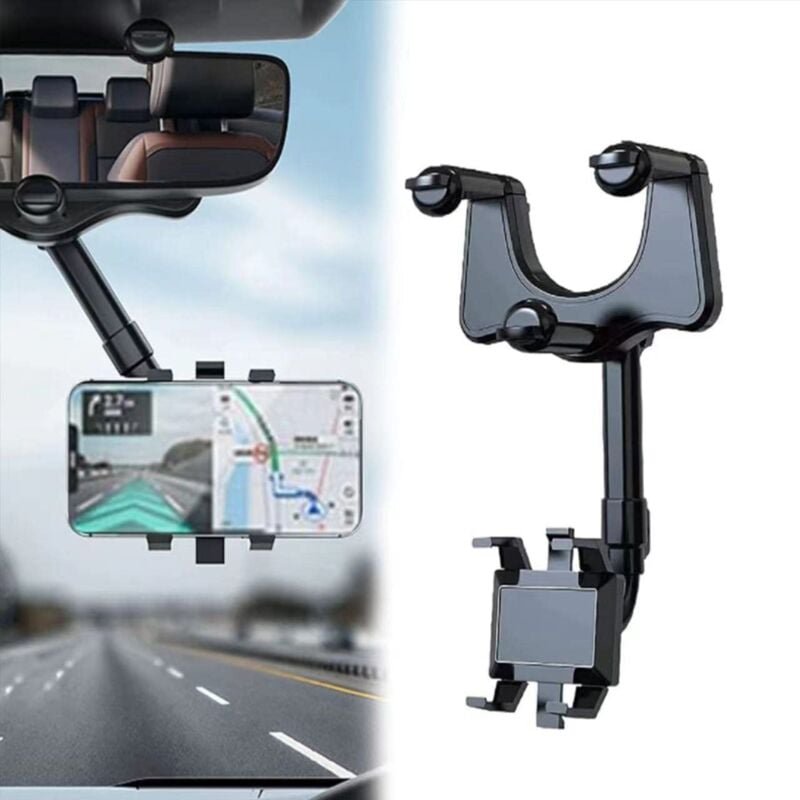 Auto Rückspiegel Telefon Halter 360 ° Rotation Universal Einstellbare Telefon Halterung Richtung Anzeige