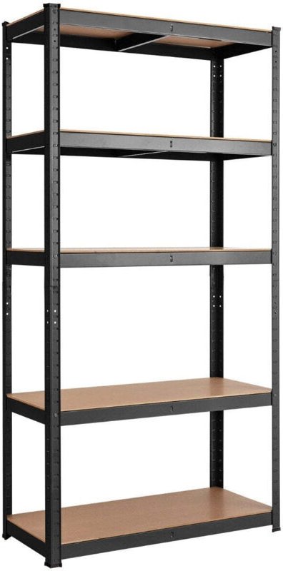 5 ebenen lagerregal mit metallrahmen metallregal bis 650kg belastbar 75 x 30 x 150 cm schwarz