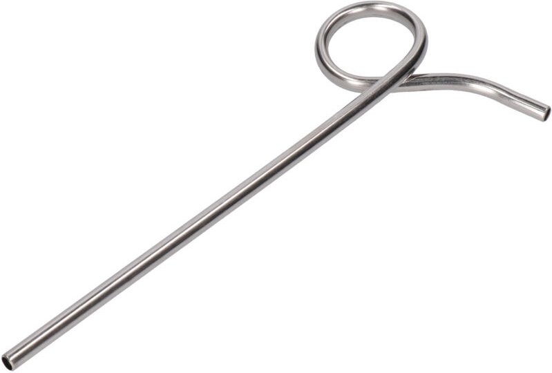 Wiederverwendbarer Edelstahl-Strohhalm mit Schlaufe, silber