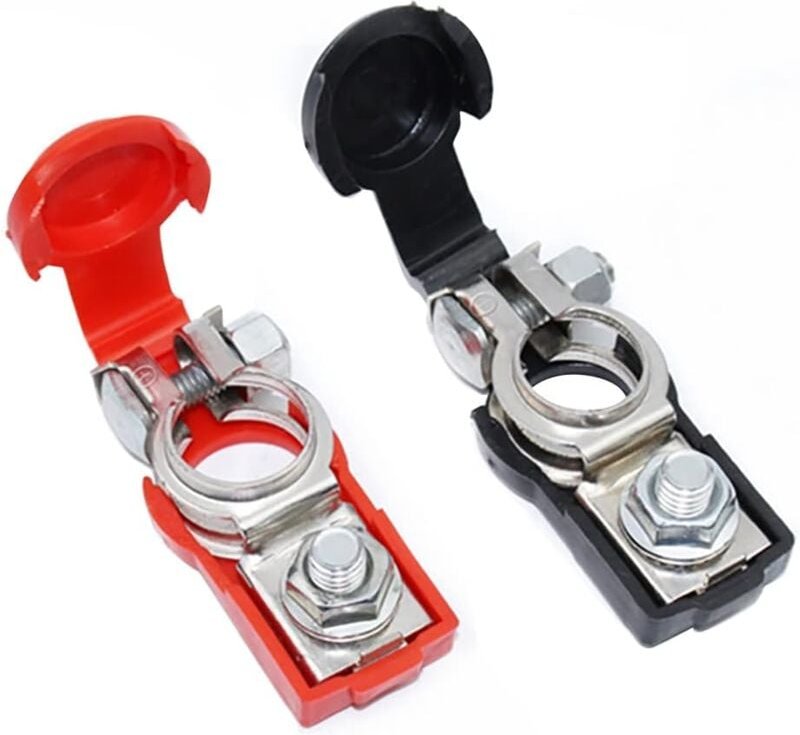 Aougo - Schnellverschluss-Batterieklemmen, negative und positive Klemmen, 12 V/24 V/48 v Kupferplatten-Autobatterieansch...