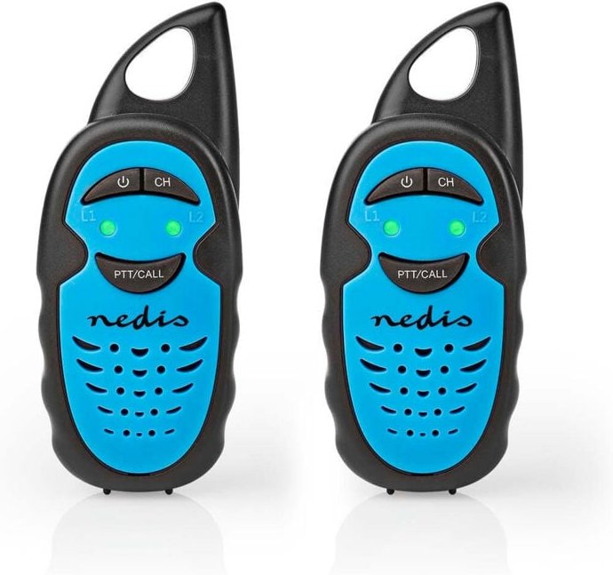 Walkie talkie set 2 handeinheiten bis zu 3 km frequenzkanale 3 ptt bis zu 3 stunden blau schwarz