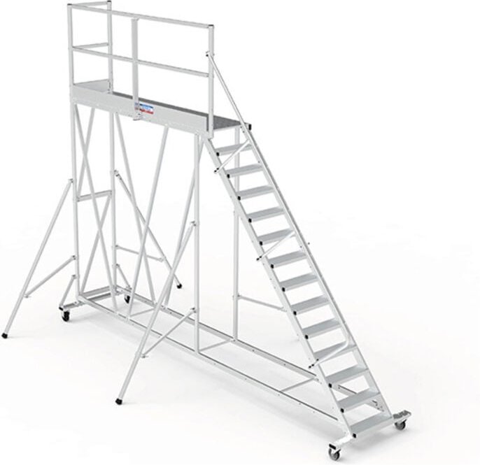 Mobile Plattform mit Geländer links und hinten - Maximale Arbeitshöhe 4.40m - PTF2512G