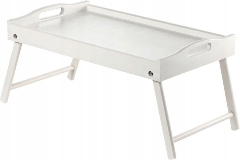 Frühstückstablett aus Kiefernholz, Weiß - Kadax