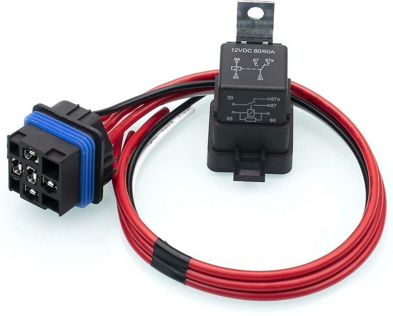 Woosien - 60/80 Ampere 12 Volt wasserdichtes Kfz-Relais mit Pigtail 5-polige robuste 12-AWG-Relais für Boote