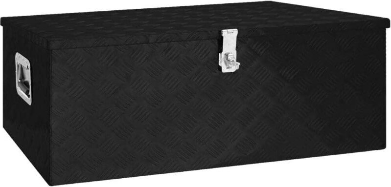 Aufbewahrungsbox Schwarz 100x55x37 cm Aluminium vidaXL