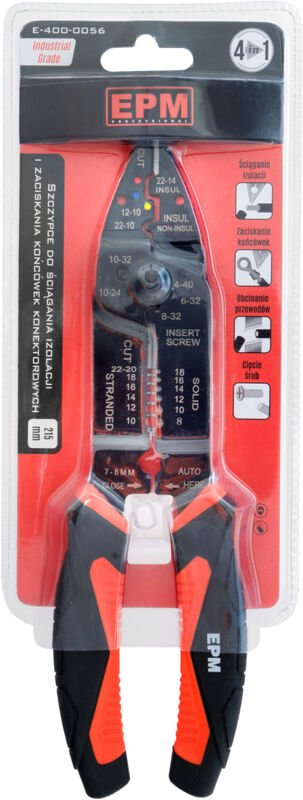 4-In-1-Crimpzange Für Stecker, 215 Mm, Industriequalität - E-400-0056