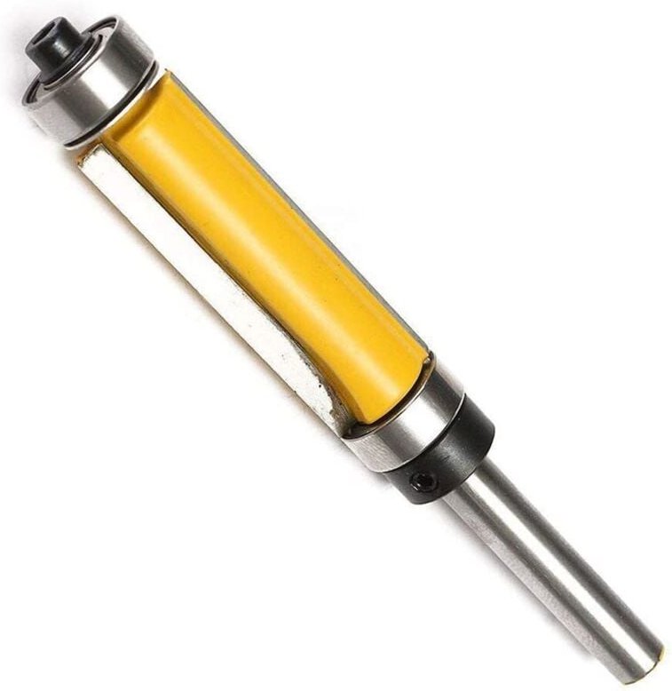 SHINING HOUSE 6,35 mm Schwanz, Hartkohlenstoffstahl, Holzbündigfräser, Besäumfräser, Holzfräser mit oberem und unterem L...