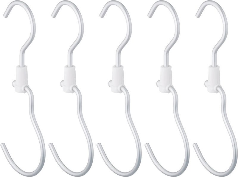 25 x Haken für Kleiderstange, Kleiderhaken, Hängehaken, Metallhaken zum Aufhängen von Kleidung, Einhängehaken, silber