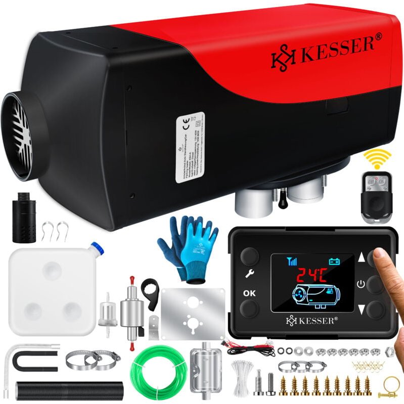 Standheizung 5 & 8KW für Diesel Diesel-Heizung mit LCD-Display und Fernbedienung Lufterhitzer mit Schalldämpfer für Auto...