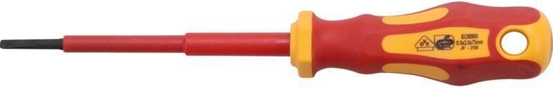 VDE-Schraubendreher Schlitz 3 mm Klingenlänge 75 mm
