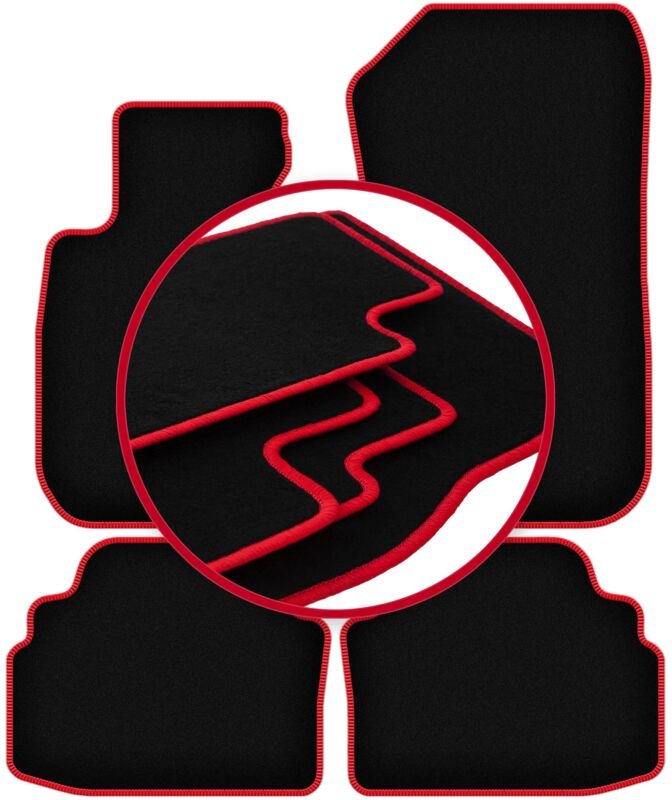 CARLUX-RED Auto-Fußmatten für: BMW 3 E92 xDrive Coupé (2004-2011)