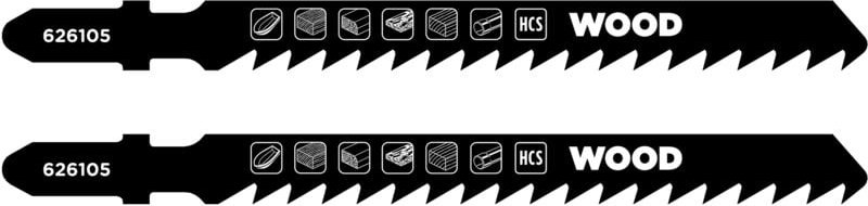 KWB - 2x Stichsägeblätter für Holz, extra grob, 100 mm (geeignet für Hartholz, Weichholz, Tischlerplatten, Kunststoffe, ...
