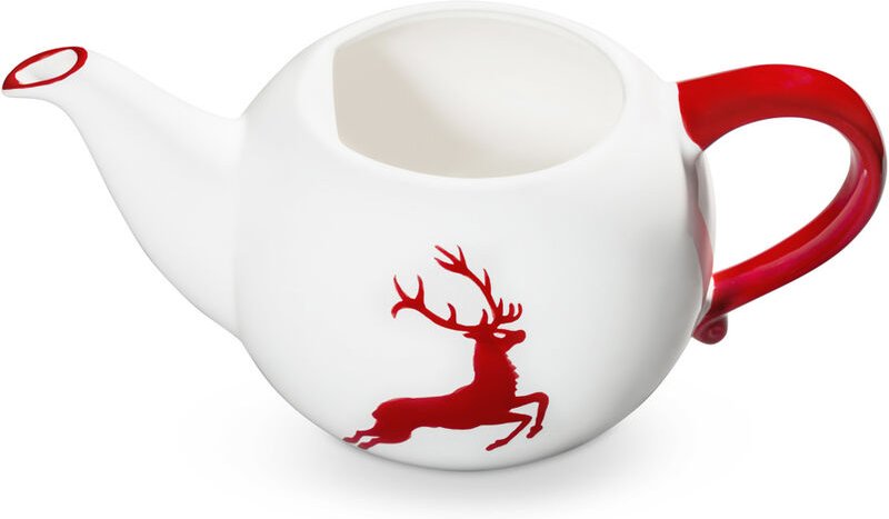 Gmundner Keramik - Rubinroter Hirsch, Unterteil Teekanne 1,5L