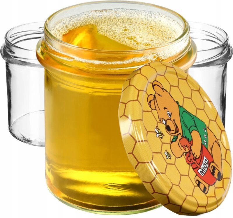 Kadax - Marmeladengläser 350ml, fi82 mm, Einmachgläser mit Schraubdeckel, Honiggläser, Einweckgläser,