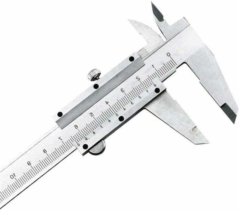 Alovez - Analoger Messschieber, Nonius 150 mm aus Edelstahl mit hoher Messgenauigkeit (DIN862) - 0,02 mm Ablesung mit Ti...