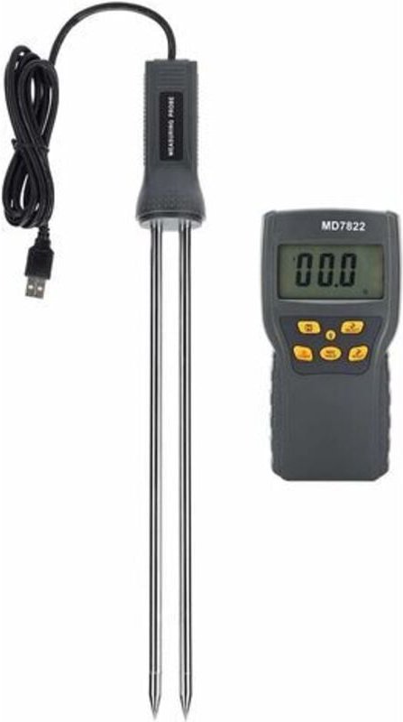 Hygrometer, Feuchtigkeitstester, Feuchtigkeitsdetektor, tragbares Getreidefeuchtigkeitsmessgerät, mit Messsonde, LCD-Dis...