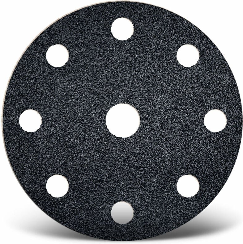 Black Klett-Schleifscheiben, 150 mm, 9-Loch, f. Exzenterschleifer, Siliciumcarbid (25 Stk.) K36 - Menzer