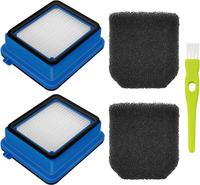 5-teiliges Set Staubsaugerfilter Zubehör, Staubsauger Ersatzfilter, 2 Filter, 2 Schwammfilter, mit 1 Bürste, kompatibel ...