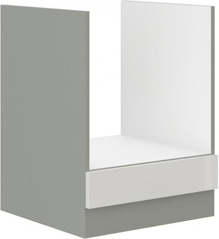 Herd Unterschrank 60 Bianca Weiß Hochglanz + Grau Küchenzeile Küchenblock