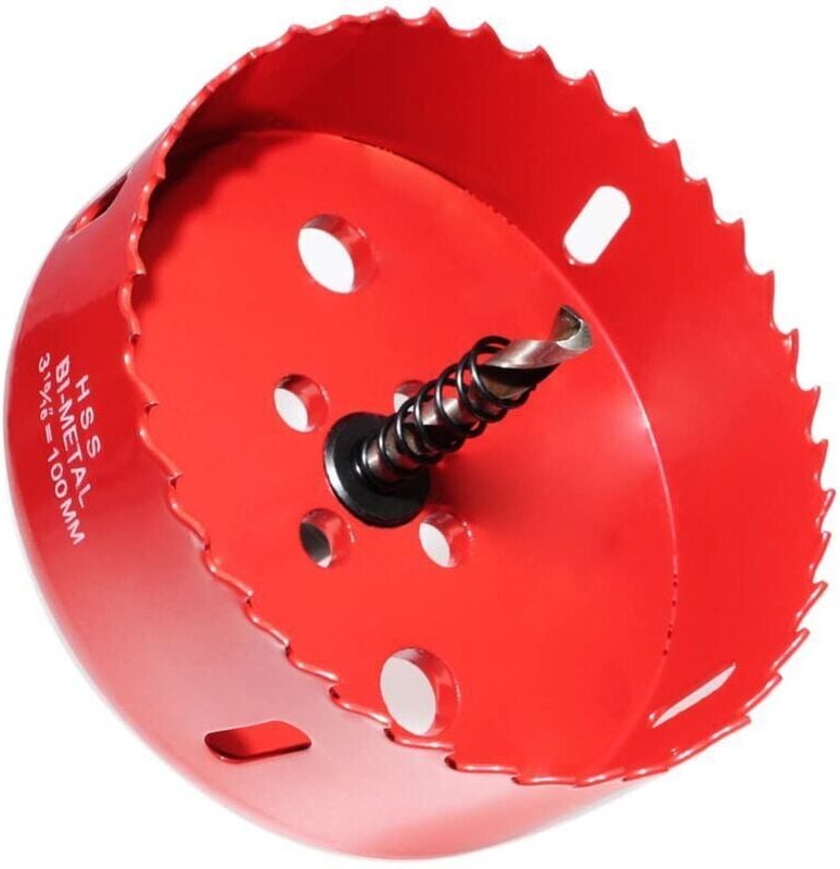 Mumu - hss M42 Bimetall-Lochsäge 100 mm – mit Adapter und Zentrierbohrer – ideal für Holz, Kunststoff, Trockenbau, Sperr...