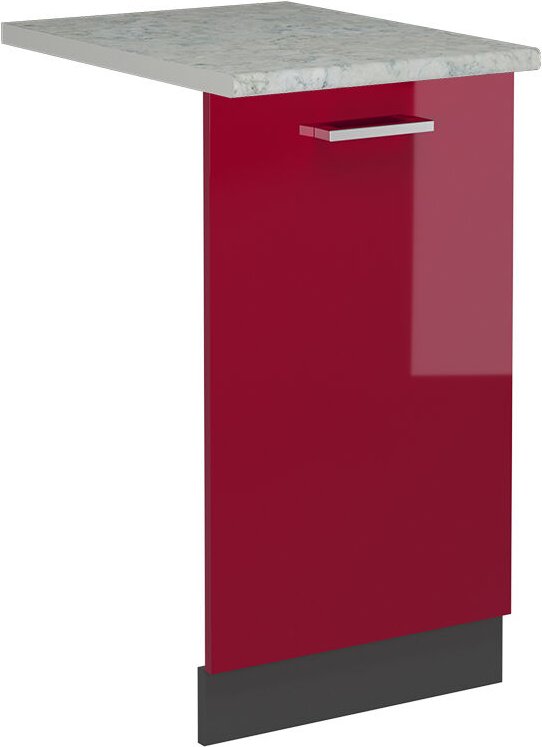 Vicco - Geschirrspülblende R-Line, Bordeaux Hochglanz, 45 cm , ap Marmor