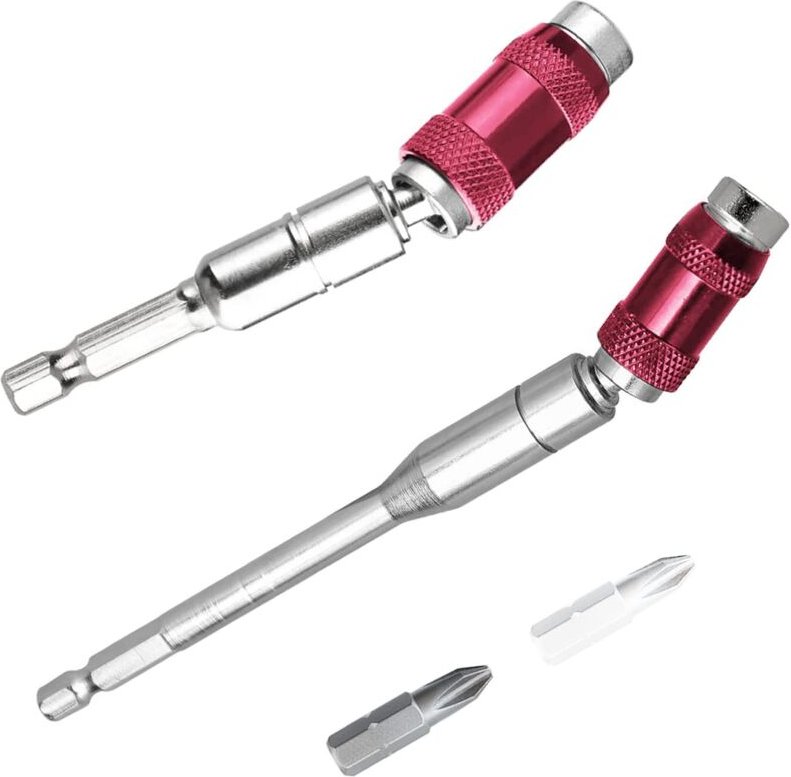 2 x 145 mm drehbarer magnetischer Bohrerhalter + 90 mm Bohrerhalter, Schnellwechselschraubendreher, 1/4-Zoll-Sechskantsc...