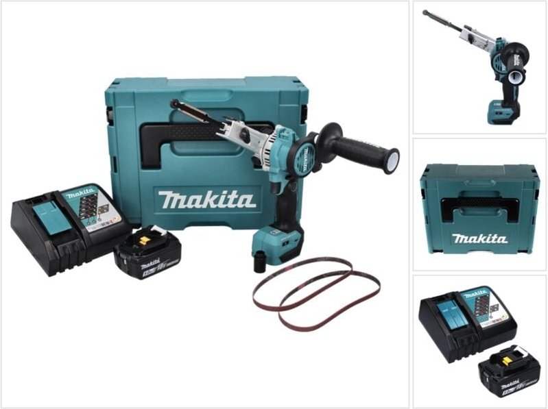 Thumbnail - Makita - dbs 180 RT1J Akku Bandfeile 18 v 9 x 533 mm Brushless + 1x Akku 5,0 Ah + Ladegerät + Makpac