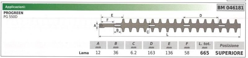 Obermesser PROGREEN PG 550D Heckenschere 046181