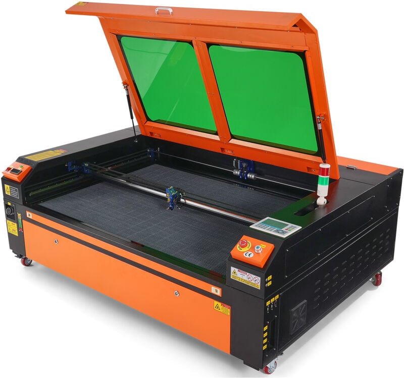 130W CO2 Lasergravierer, 900x1400 mm, 800mm/s, Laserschneider mit 2-Wege-Luftunterstützung, Kompatibel mit LightBurn, Co...