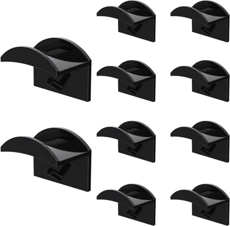 Thumbnail - Csparkv - 10 schwarze Huthaken, Huthaken Wandhalterung, Wandhalterungen für Baseballkappen, einfache Installation, kein ...