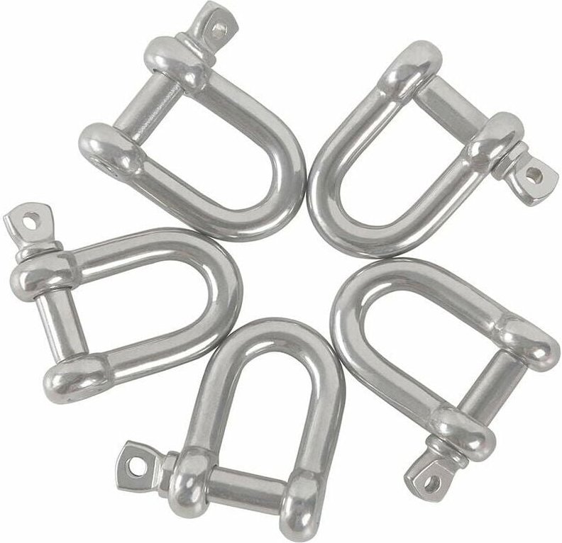 Alovez - M8 Edelstahl 304 U-Schäkel Spannschloss Pin-6 Teile/los