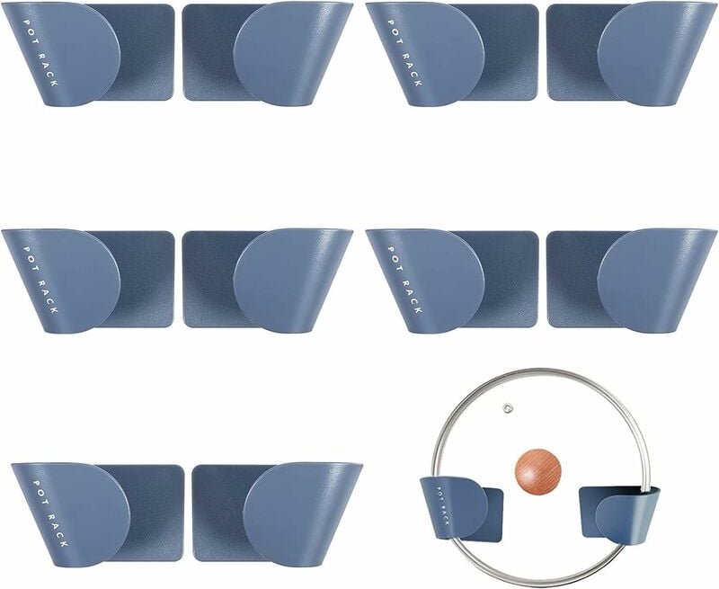 Petites Ecrevisses - 5 Paar Topfdeckelhalter Wandmontage Wandhalter Selbstklebende für Pfannendeckel Tellerhalter Schnei...