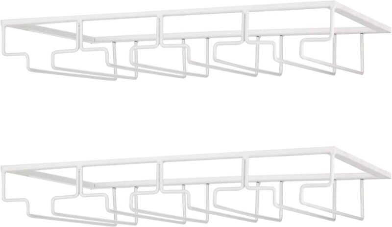 Weinglashalter – Hängendes Stielglasregal unter dem Schrank aus Metall mit Schrauben, Edelstahl-Glasregal mit 4 Ebenen f...