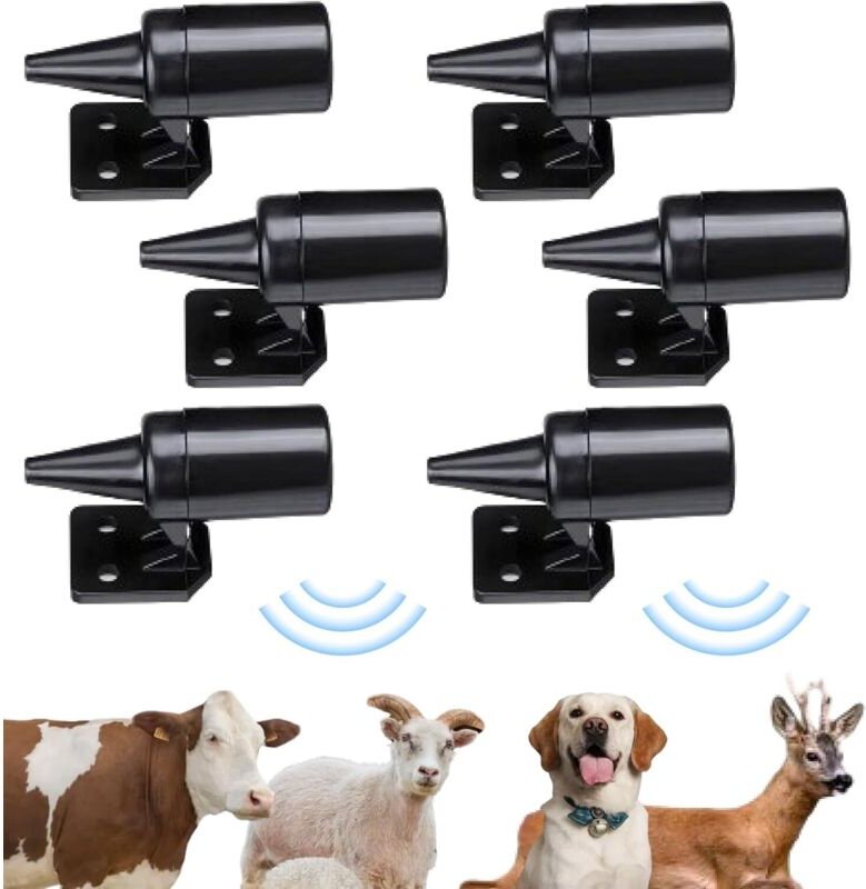 Lablanc - 6 Stück Ultraschall-Wildtierpfeife, Auto-Wildtierpfeife, Wildschweinabwehr, effektiver Ultraschall für Tiere a...