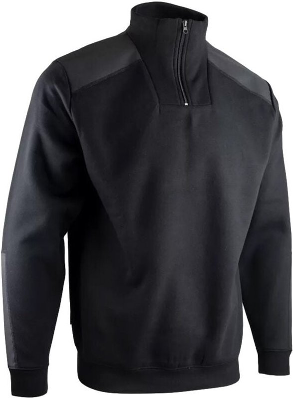 LMA - Sweatshirt berlin Truckerkragen zweifarbig schwarz-grau 8090 T6 T2XL