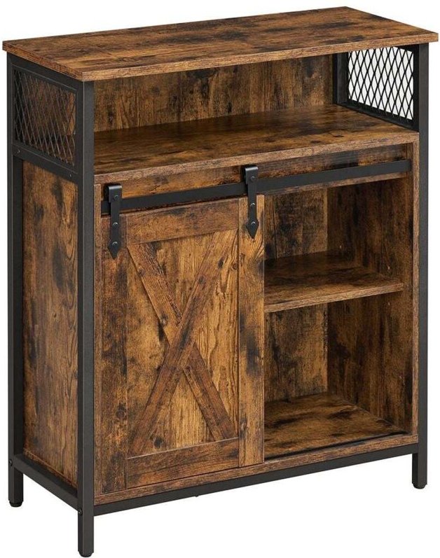 Lagerschrank schrank mit schiebetur im scheunenstil offenes fach verstellbares regal industrie