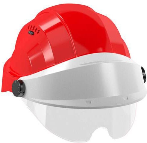 Helm 'Orizon' Rot Mit Grauem Visier Und Brille Taliaplast - 563768