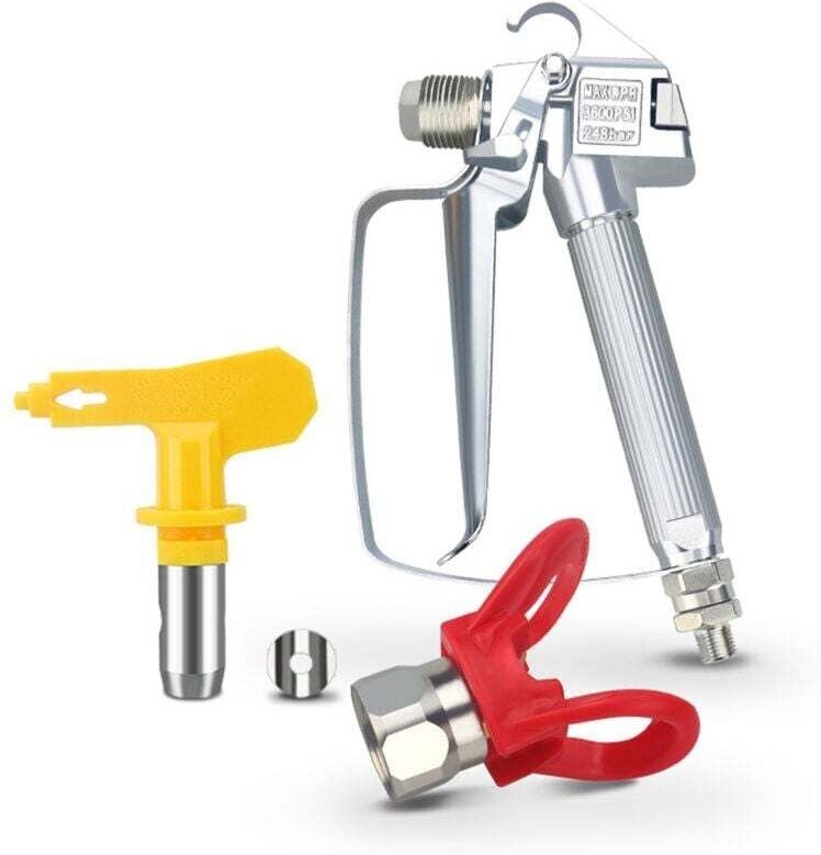 Airless-Farbspritzpistole + Düsensitzschutz + 517-Wendedüse, Universalwerkzeug, kompatibel mit Titan Wagner-Farbspritzge...