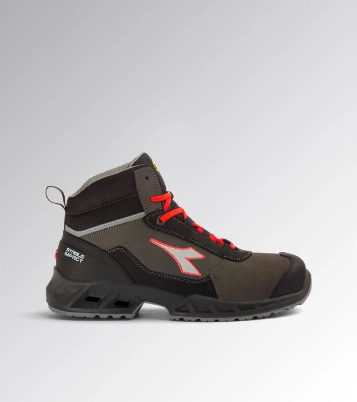 Thumbnail - Utility Diadora Schuh Shark Stab Imp Leat Mid S3 Src Esd Schwarz Rot Fluo 40