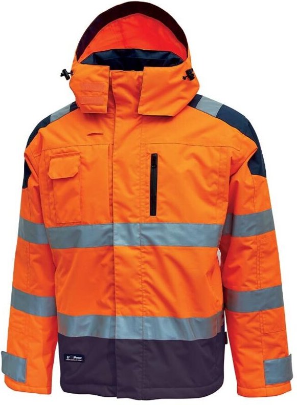 Hochsichtbarer wasserdichter Arbeitsparka DEFENDER - Neonorange 2XL