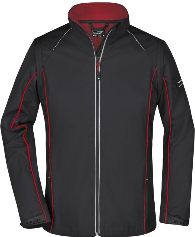 James&nicholson - Damen Zip-Off Softshell Jacke JN1121 Gr. l black/red