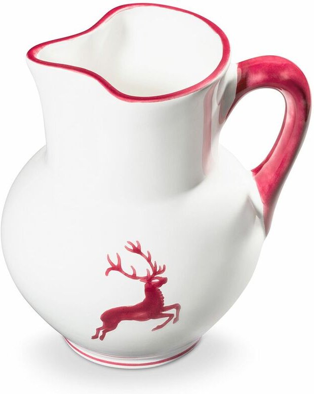 Gmundner Keramik - Bordeauxr. Hirsch, Krug Wiener Form 1 Liter